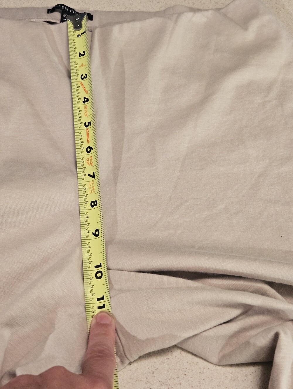 Eileen Fisher SZ M Beige Pull On Wide Leg Basic Organic Cotton Cropped Pants - Picture 8 of 11